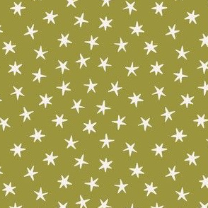 Stars on the olive background. Small scale