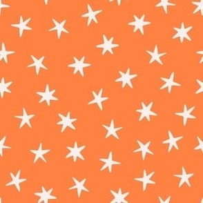 Stars on the orange background