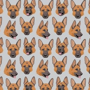 German Shepherd Faces - Small - Gray