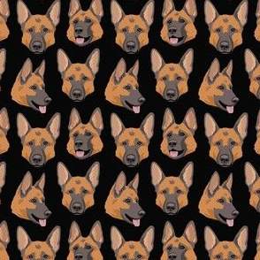 German Shepherd Faces - Small - Black