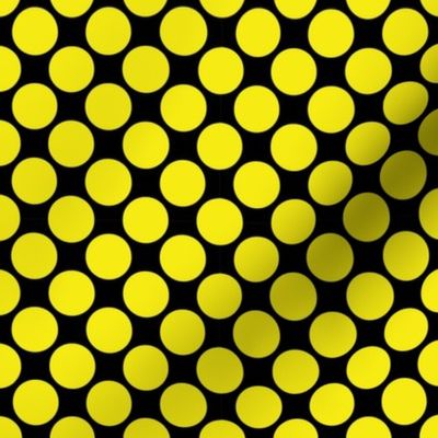 Polka Dot .75 in.  black,  yellow