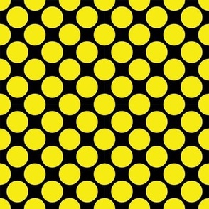 Polka Dot .75 in.  black,  yellow