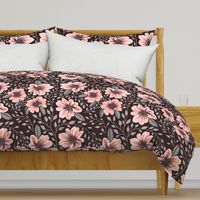 Romantic peonies - dark - large