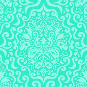 Fish Damask Aquamarine large