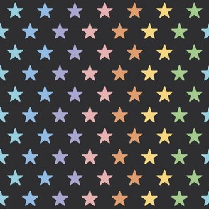 Rainbow Stars | Pastel on Black
