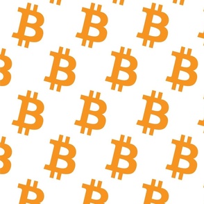Bitcoin Symbol Cryptocurrency | White Orange