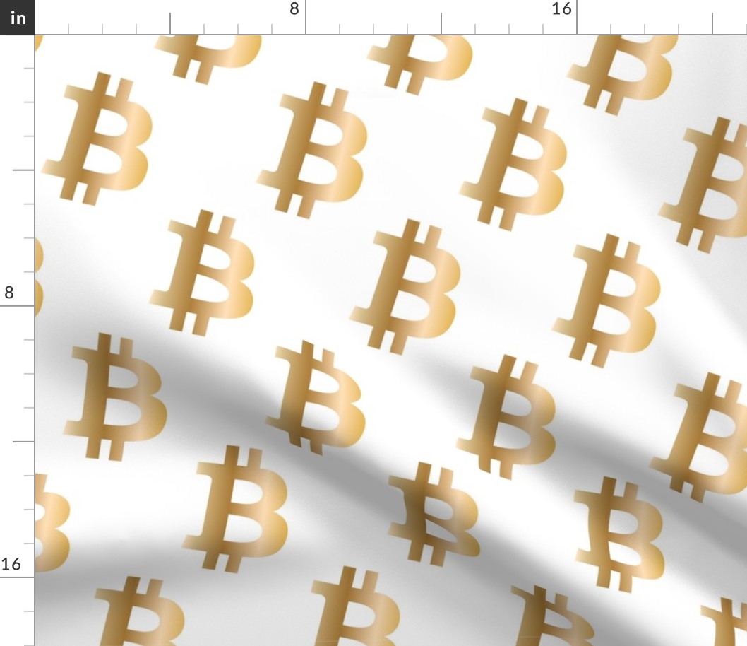 Bitcoin Symbol Cryptocurrency | White Gold