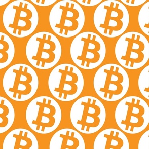 Bitcoin Symbol Cryptocurrency | Orange White Coin