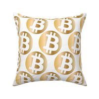 Bitcoin Symbol Crypto | White Gold Coin