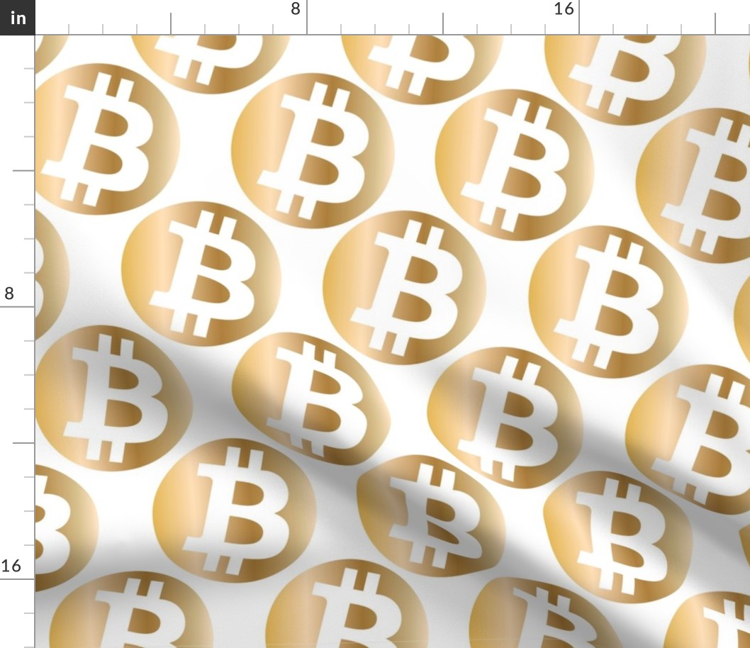Bitcoin Symbol Crypto | White Gold Coin