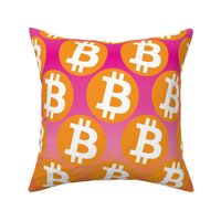 Bitcoin Symbol Crypto | Ombre Orange Coin