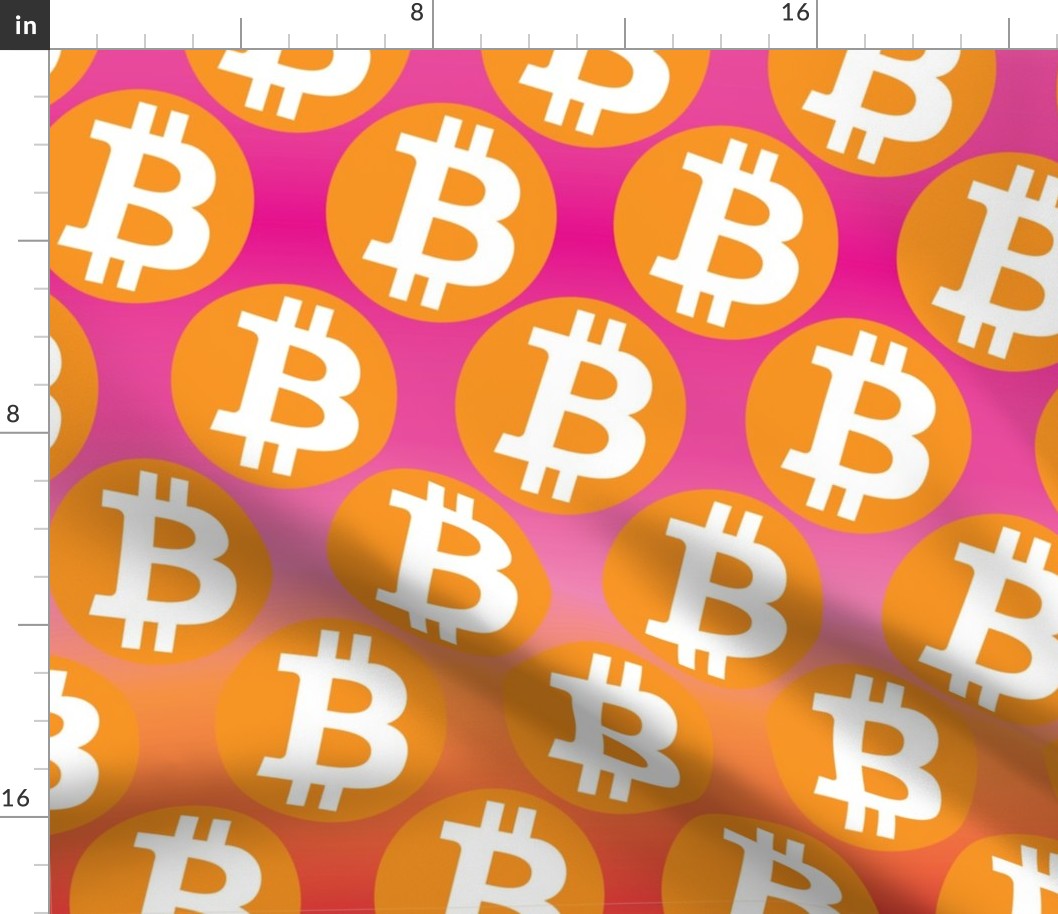 Bitcoin Symbol Crypto | Ombre Orange Coin