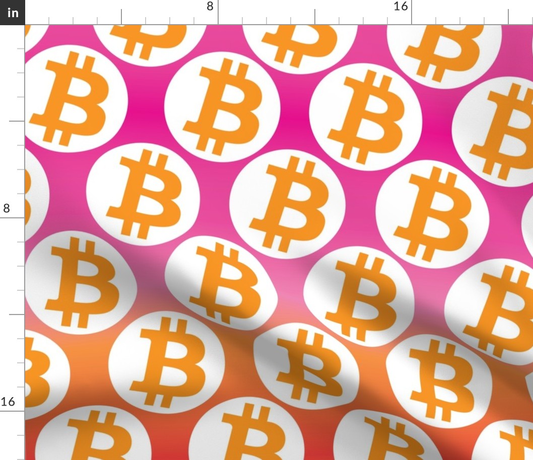 Bitcoin Symbol Crypto | Ombre White Coin