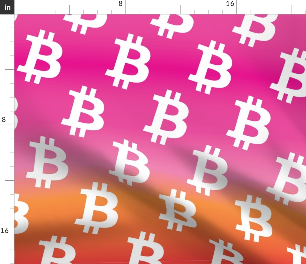 Bitcoin Symbol Crypto | Pink Ombre