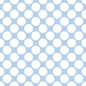 Polka Dot .75 in.  chambray blue and white