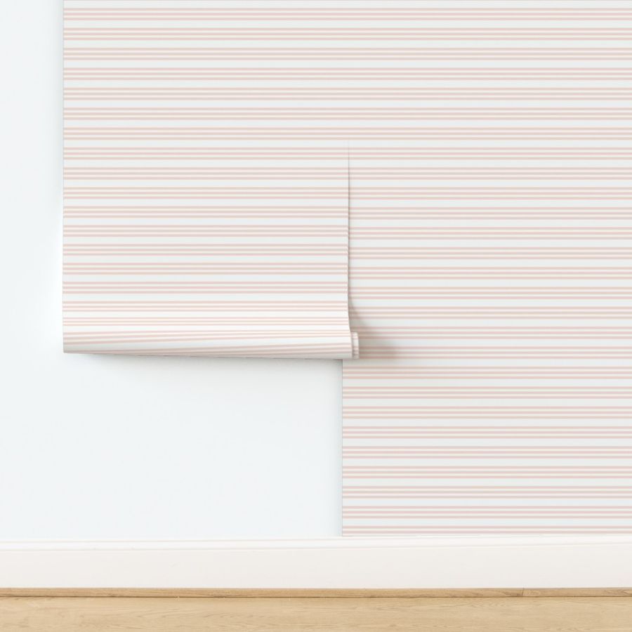 Bandy Stripe small: Shell Pink & White Horizontal Stripe