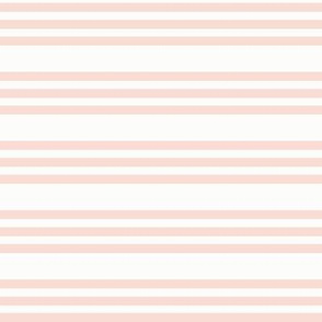 Bandy Stripe small: Shell Pink & White Horizontal Stripe