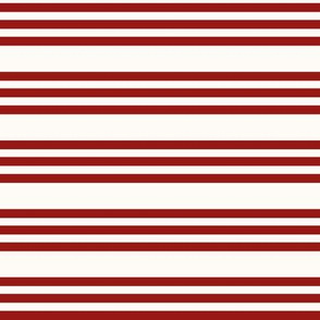 Bandy Stripe small: Red & Cream Horizontal Stripe