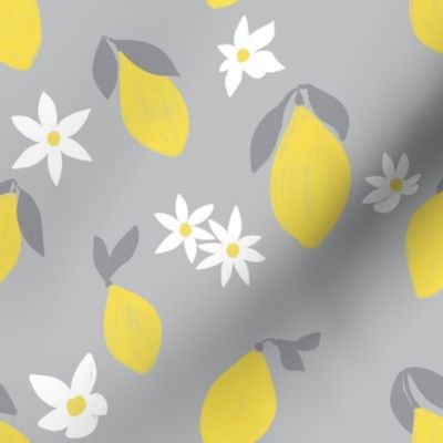 illuminating & ultimate gray pantone 2021 lemons and flowers