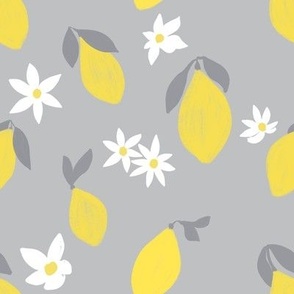 illuminating & ultimate gray pantone 2021 lemons and flowers