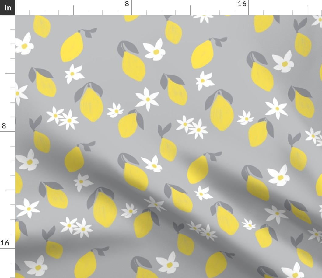 illuminating & ultimate gray pantone 2021 lemons and flowers