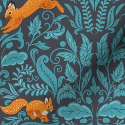 Damask Ornament & Squirrels