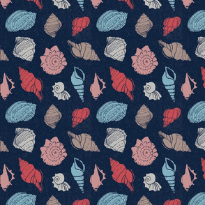 shells on navy summer decor