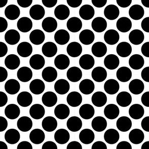 Polka dot .75 in. Black and white