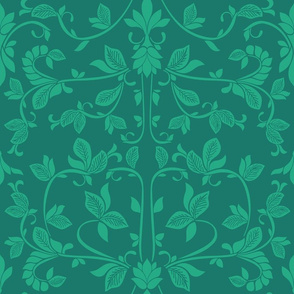 Ornate leaf pattern with a baroque vintage feel.\