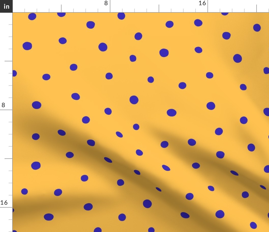 Blue dots on yellow / Medium scale