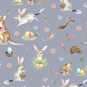 Australian Easter Bilby and Friends - Purple Grey