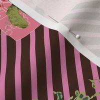 Cake on striped background