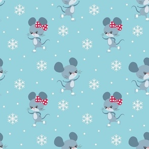Medium Little Winter Wonderland Ice Skating Mice