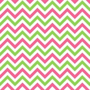 Smaller Festive Christmas Stripes Pink and Lime Green Chevron
