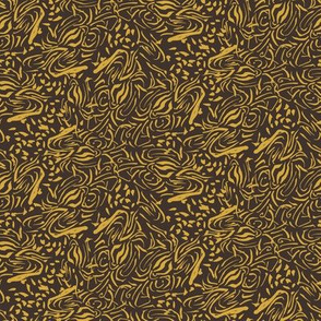 organic abstract marks in yellow and brown by rysunki_malunki