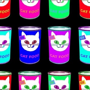 Warhol Pop Art Kitties - Black