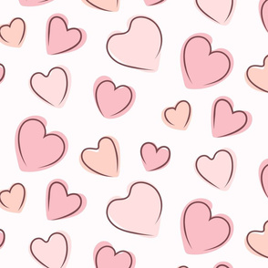 Pink hearts and lines