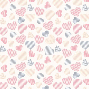 Pastel striped hearts