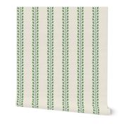 Berry Vine Stripe Blue and Green on Cream