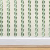 Berry Vine Stripe Blue and Green on Cream