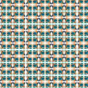 Abstract geometric modern shapes in Orange and teal (small scale)