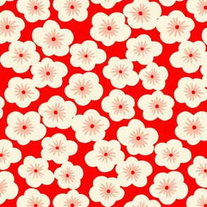 Japanese cherry blossom M in red by Pippa Shaw