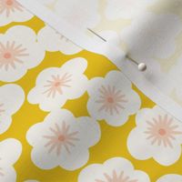 Japanese cherry blossom M in goldenrod mustard yellow by Pippa Shaw