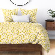 Japanese cherry blossom L in goldenrod mustard yellow by Pippa Shaw