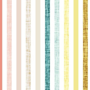 1/2" rotated linen stripes // elm, flaxen linen, daisy, canary linen, blue pistachio linen, fjord linen, sand, champagne linen, blush, pale pink linen, salmon, coral linen