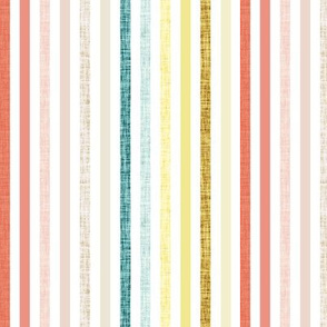 1/4" rotated linen stripes // elm, flaxen linen, daisy, canary linen, blue pistachio linen, fjord linen, sand, champagne linen, blush, pale pink linen, salmon, coral linen