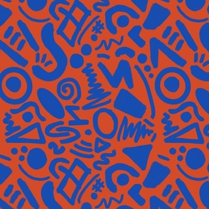 Maxine - Orange and Blue Line abstract 