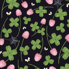 Clovers plants pattern dark