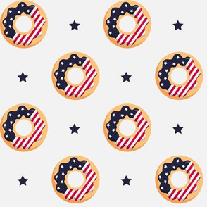 Flag Donuts with Navy Star on Off White