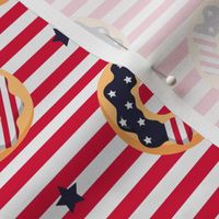 Flag Donuts with Navy Star on Red Stripes